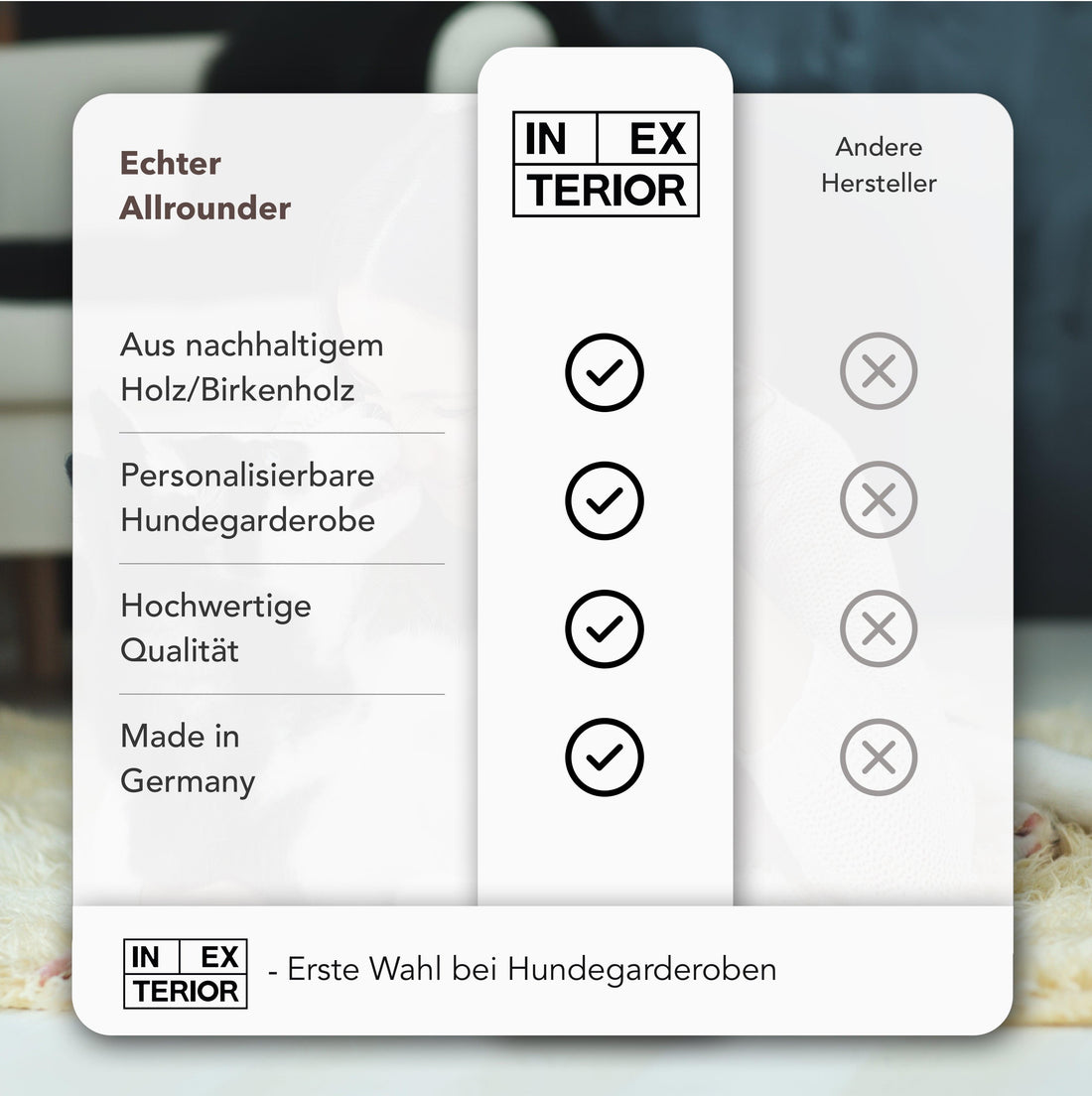 PERSONALISIERUNG: Hundegarderobe XL INEXTERIOR 